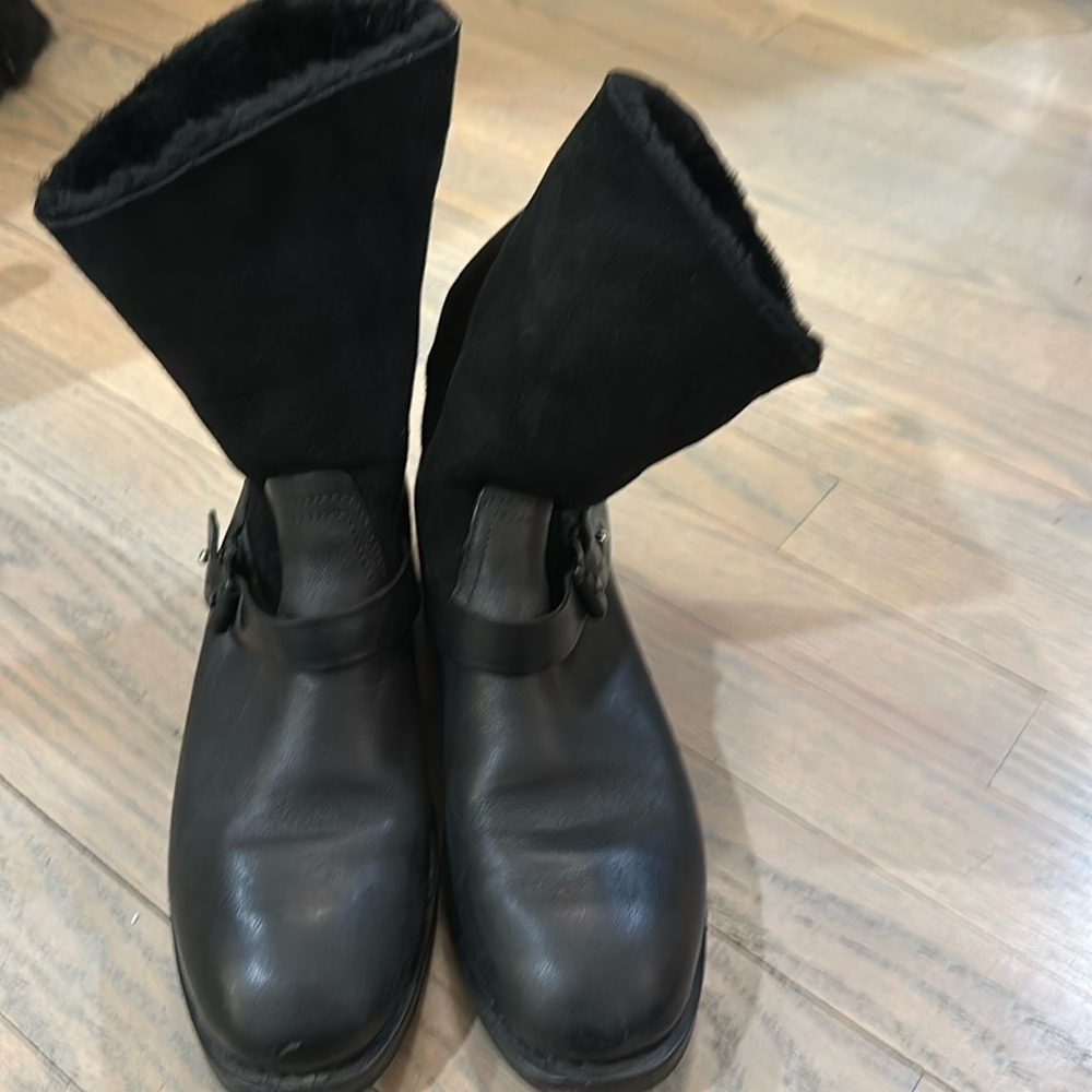 Rag and Bone Shearling, motorcycle boots